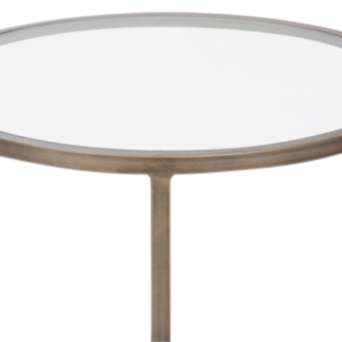 Palladium Brass Iron & Glass Side Table, 50cm diameter, H60cm (RRP $449) - Image 3