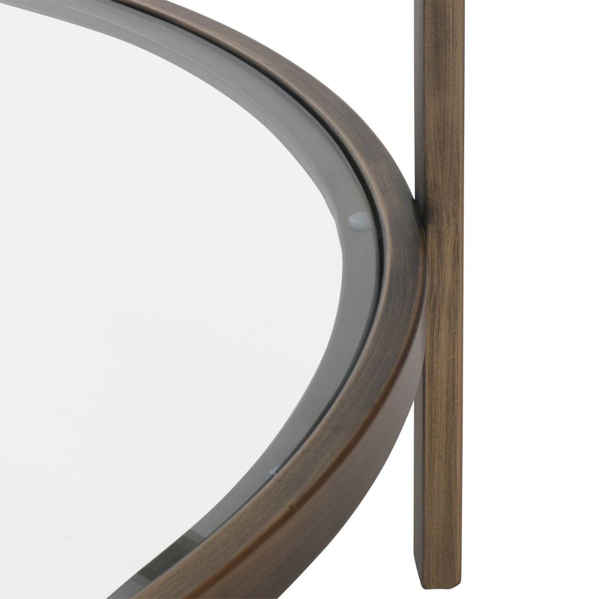 Palladium Brass Iron & Glass Side Table, 50cm diameter, H60cm (RRP $449) - Image 4