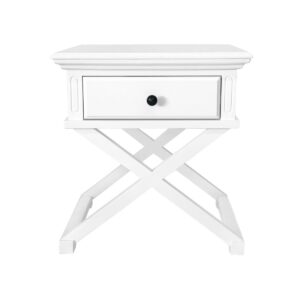 wp-image-tigress-47031.jpg Sorrento Cross Leg Hamptons Side Table W/Drawer White, W 60cm W 50cm H 65cm (RRP $499)