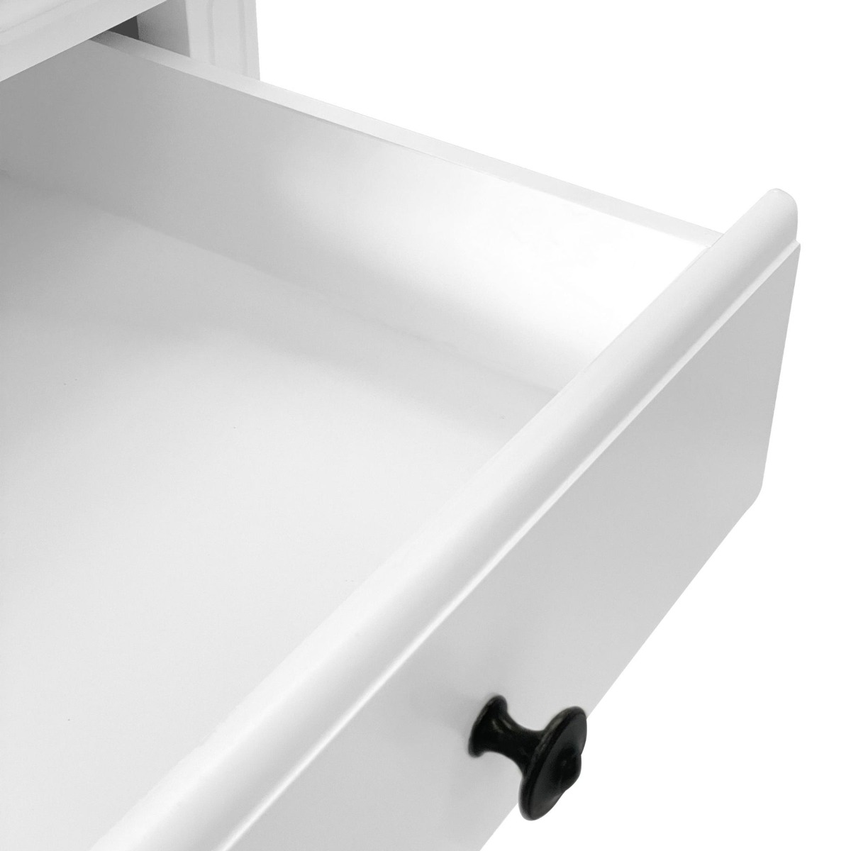 Sorrento Cross Leg Hamptons Side Table W/Drawer White, W 60cm W 50cm H 65cm (RRP $499) - Image 3
