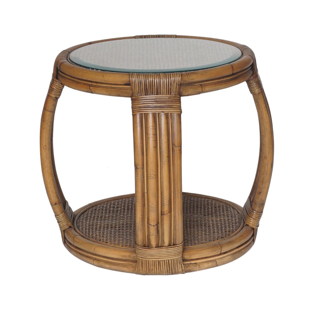 Cayman Rattan Hamptons Side Table Natural, W 60cm D 60cm H 50cm (RRP $599)