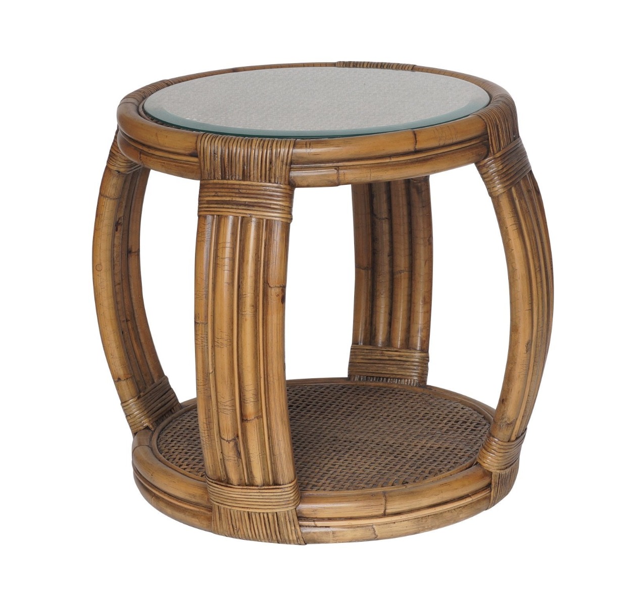 Cayman Rattan Hamptons Side Table Natural, W 60cm D 60cm H 50cm (RRP $599) - Image 4