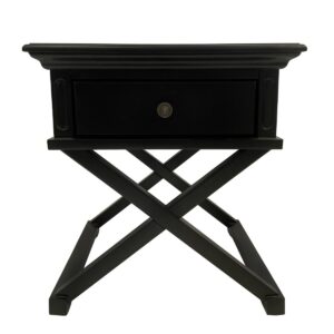 wp-image-tigress-47069.jpg Sorrento Cross Leg Hamptons Side Table W/Drawer Black, W 60cm D 50cm H 65cm (RRP $499)