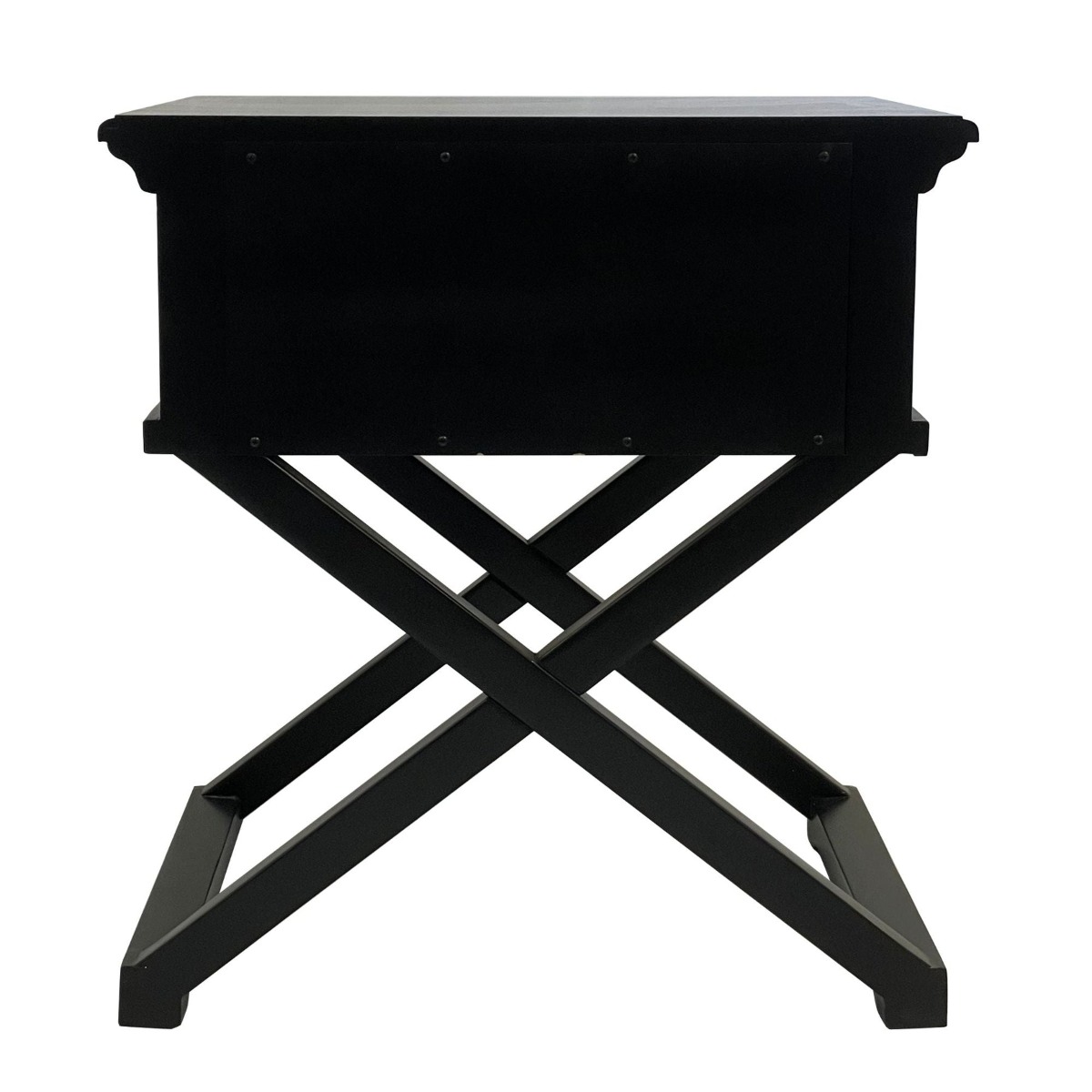 Sorrento Cross Leg Hamptons Side Table W/Drawer Black, W 60cm D 50cm H 65cm (RRP $499) - Image 8