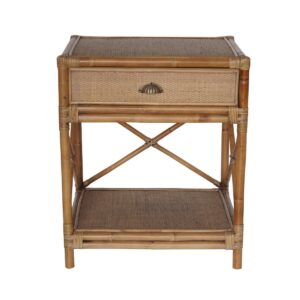 wp-image-tigress-47080.jpg Cayman Rattan Hamptons One Drawer Bedside Table W/Shell Handle Natural, W 60cm D 48cm H 72cm (RRP $799)
