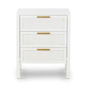 Santorini Bedside 3 Drawers White, W 50cm D 45cm H 61.5cm (RRP $549)