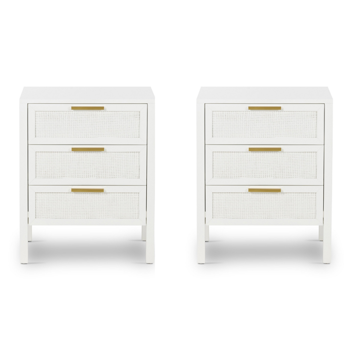 Santorini Bedside 3 Drawers White, W 50cm D 45cm H 61.5cm (RRP $549) - Image 2