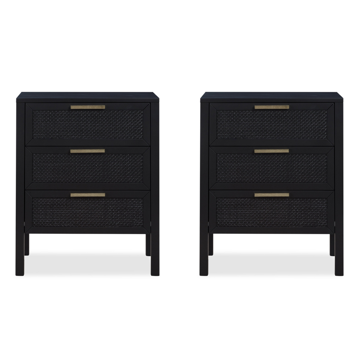 Santorini Bedside 3 Drawers Black, W 50cm D 45cm H 61.5cm (RRP $499) - Image 2