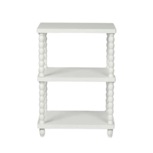 Bobbin Oak Side Table White, W 50cm x D 40cm x H 70cm (RRP $429)