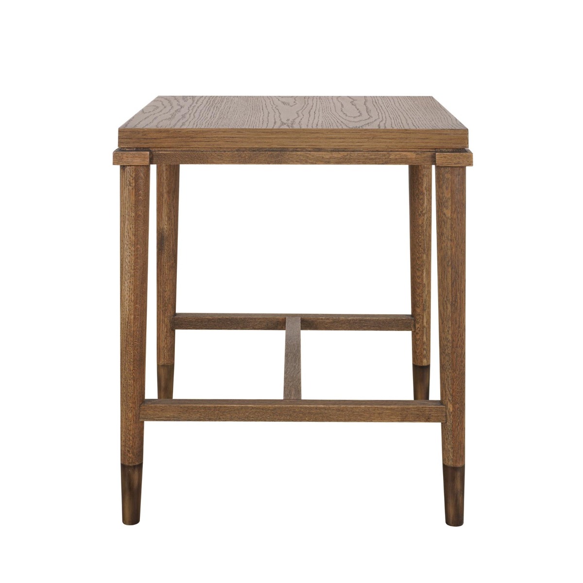 Clara Natural Oak Side Table With Brass Legs, 50cm W x 50cm D x 60cm H (RRP $640)