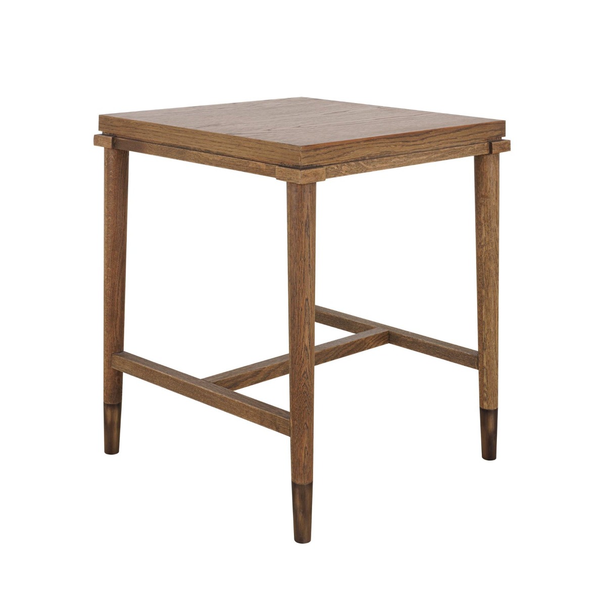 Clara Natural Oak Side Table With Brass Legs, 50cm W x 50cm D x 60cm H (RRP $640) - Image 4