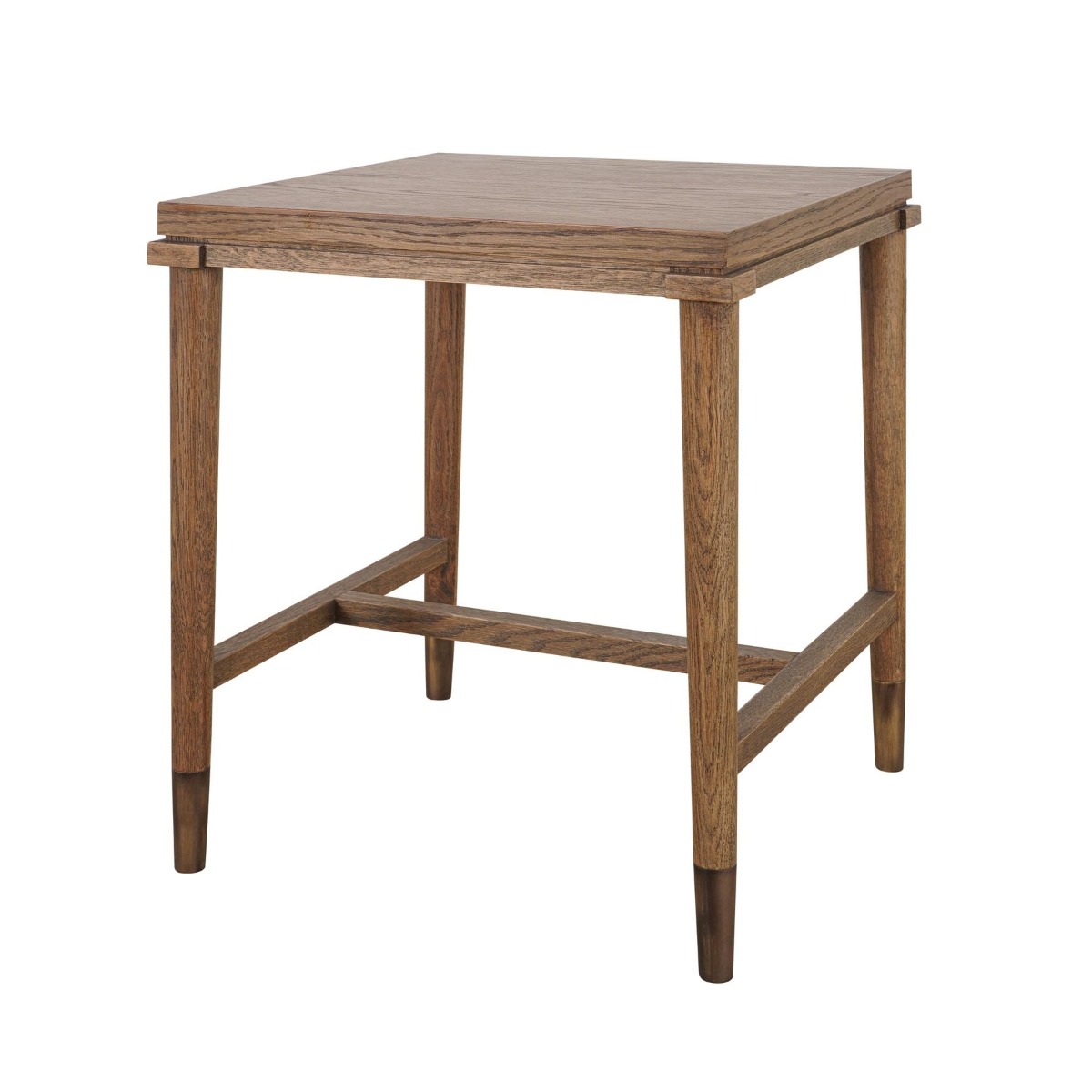 Clara Natural Oak Side Table With Brass Legs, 50cm W x 50cm D x 60cm H (RRP $640) - Image 6