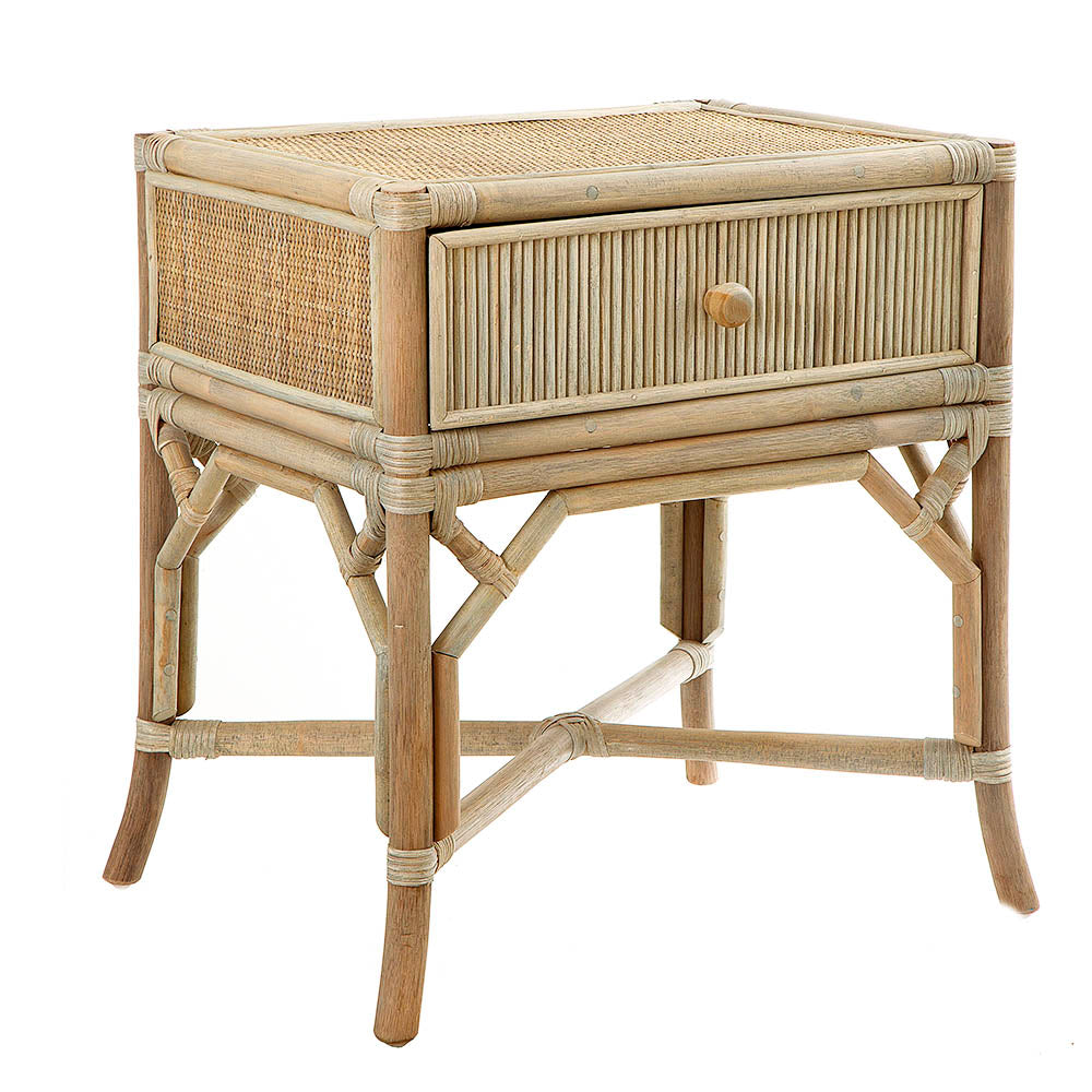Comores Bedside Table Natural, W 50cm D 42cm H 57cm (RRP $429)