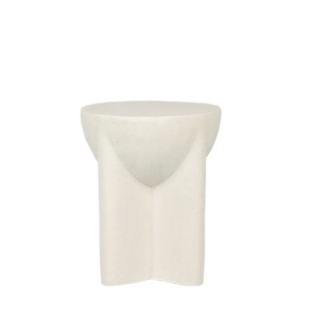Vassili Side Table Chalk -Outdoor White, W 38cm x D 38cm x H 46cm (RRP $349) - Image 2