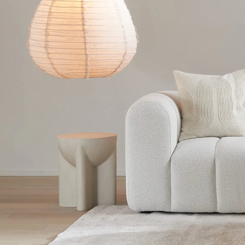 Vassili Side Table Chalk -Outdoor White, W 38cm x D 38cm x H 46cm (RRP $349) - Image 3