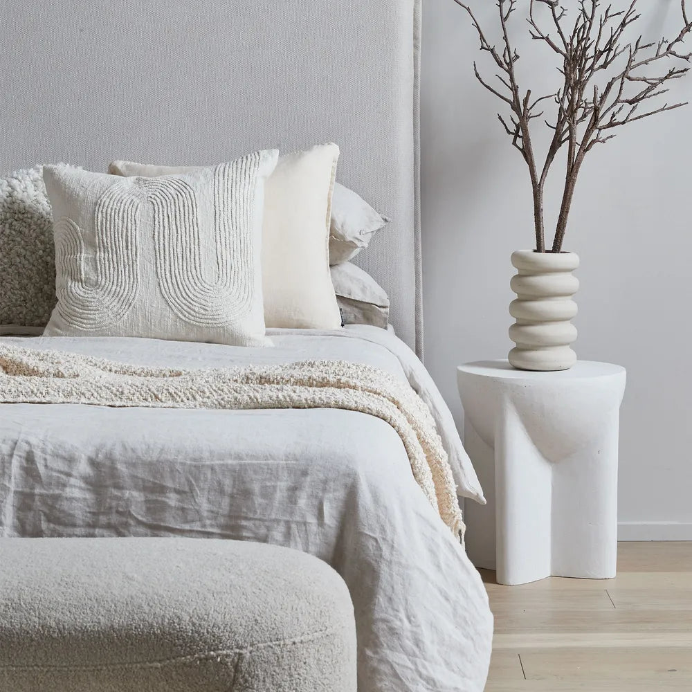 Vassili Side Table Chalk -Outdoor White, W 38cm x D 38cm x H 46cm (RRP $349) - Image 4