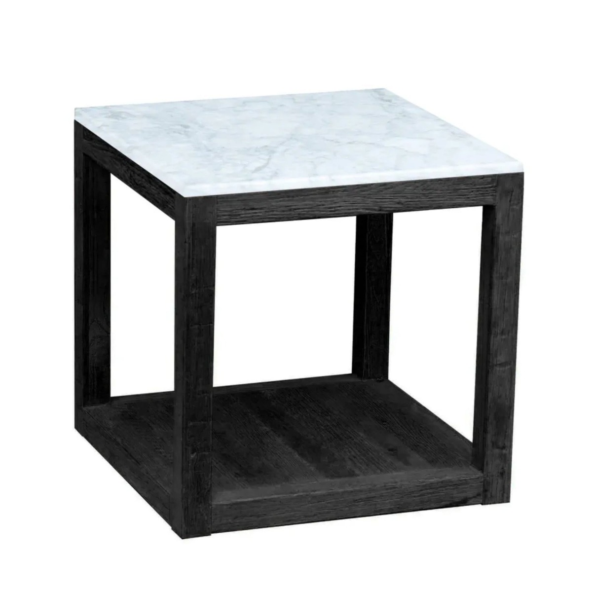 Denver Marble Side Table Black, W 50cm D 50cm H 50cm (RRP $869)