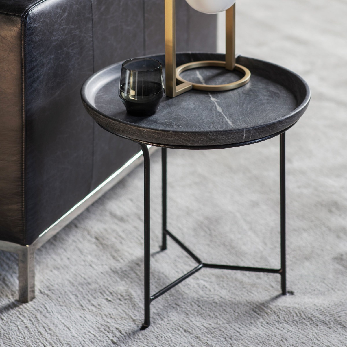 Marden Side Table Grey, W 45cm D 45cm H 46cm (RRP $689) - Image 5