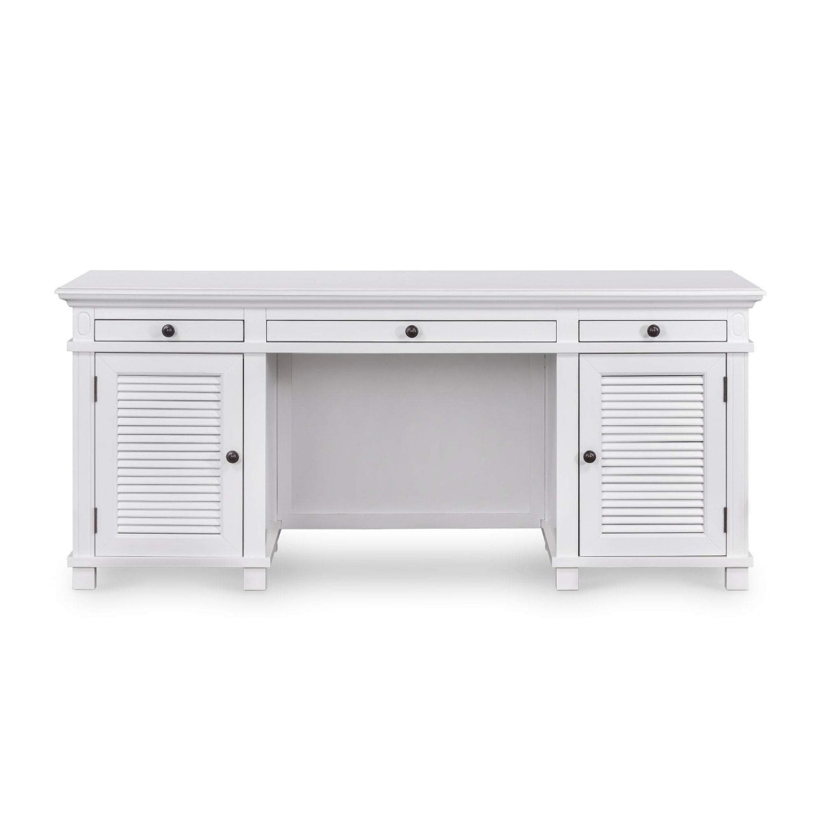 West Beach Hamptons Desk White W/ Shutter Doors, W 180.3cm D 76.2cm H 77.5cm (RRP $2499)