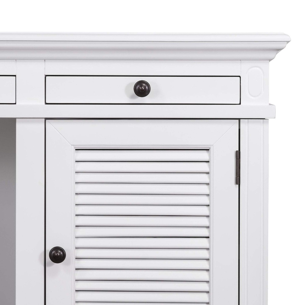 West Beach Hamptons Desk White W/ Shutter Doors, W 180.3cm D 76.2cm H 77.5cm (RRP $2499) - Image 4