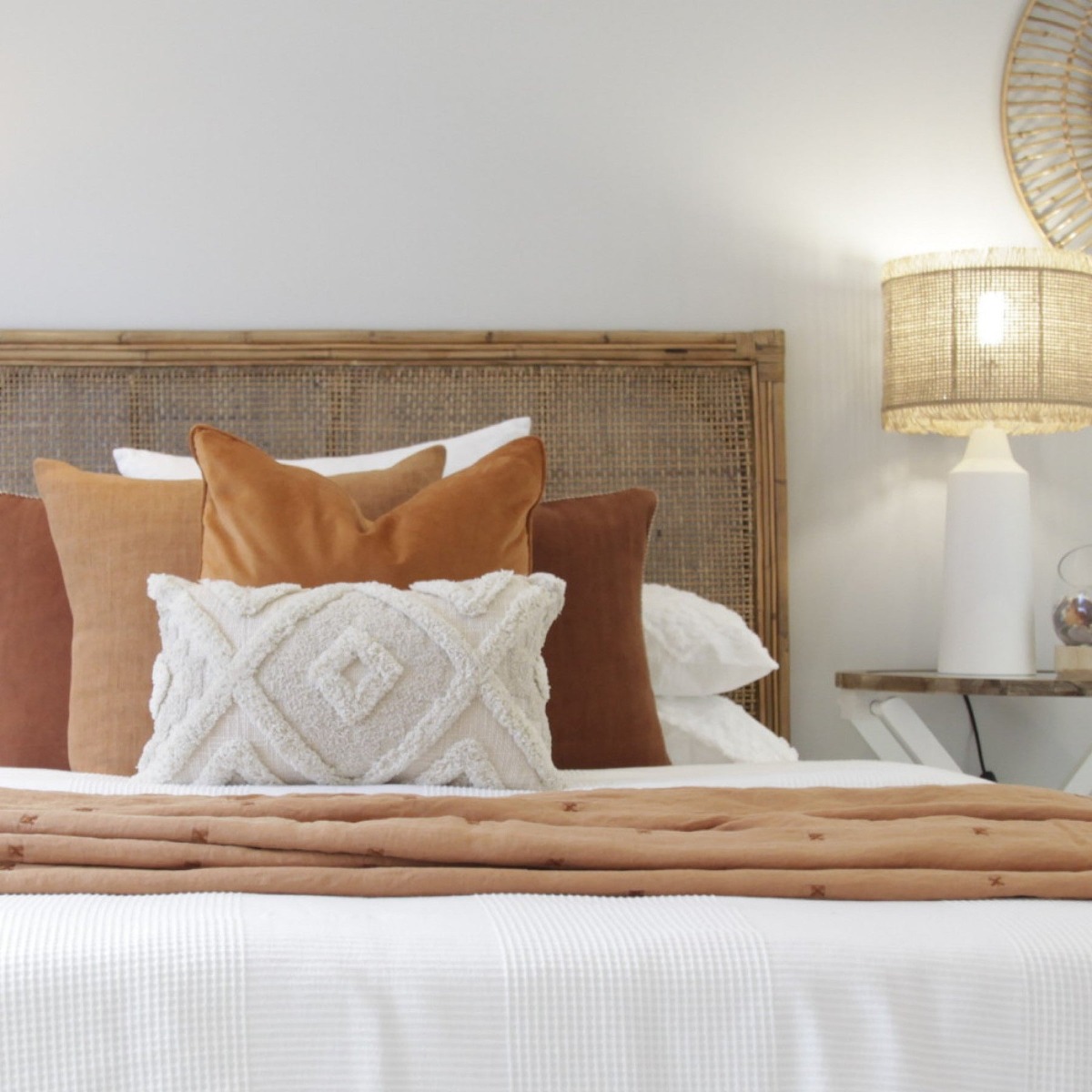 Cayman Rattan Hamptons Bedhead Queen, W 155cm D 5cm H 130cm (RRP $999) - Image 4