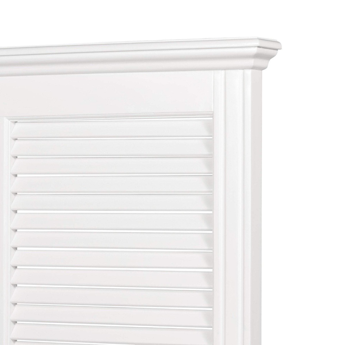 West Beach Hamptons Bedhead W/ Shutters Queen White, W 170cm D 8cm H 160cm (RRP $1499) - Image 6