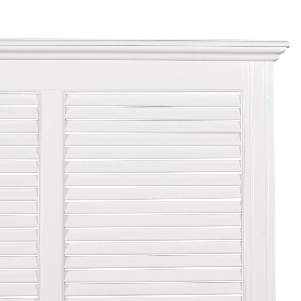 West Beach Hamptons Bedhead W/ Shutters King White, W 200cm D 8cm H 160.0cm (RRP $1599) - Image 2