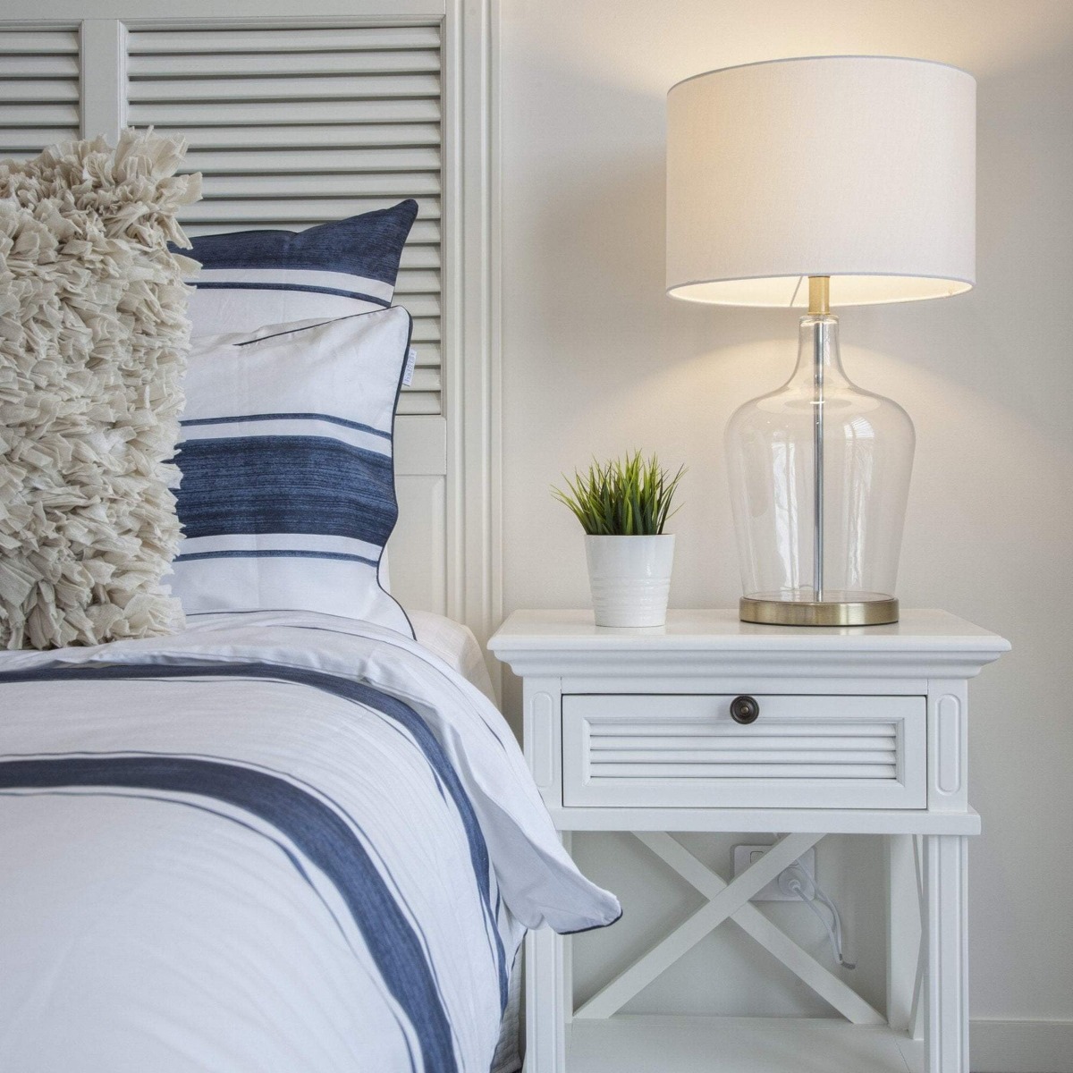West Beach Hamptons Bedhead W/ Shutters King White, W 200cm D 8cm H 160.0cm (RRP $1599) - Image 7