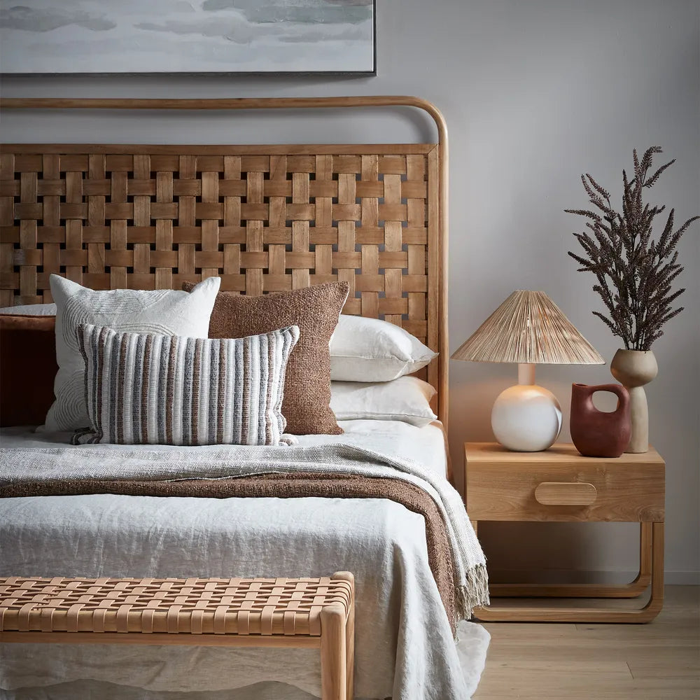 Weave Queen Bedhead Natural, W 165cm x D 4cm x H 146cm (RRP $1099) - Image 2