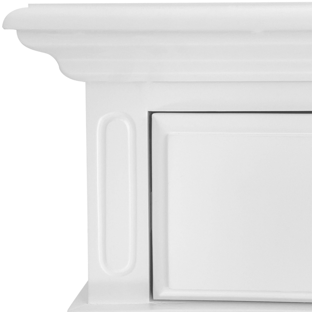 Sorrento Hamptons Bedside Table W/Drawer White, W 60cm D 40cm H 65cm (RRP $499) - Image 4