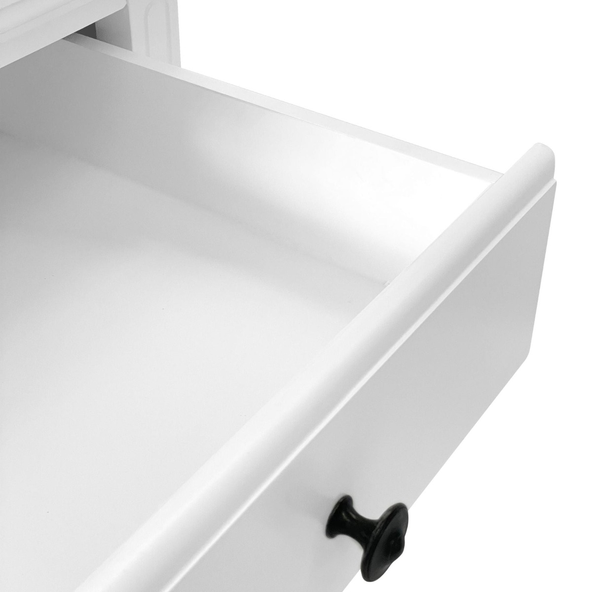 Sorrento Hamptons Bedside Table W/Drawer White, W 60cm D 40cm H 65cm (RRP $499) - Image 6