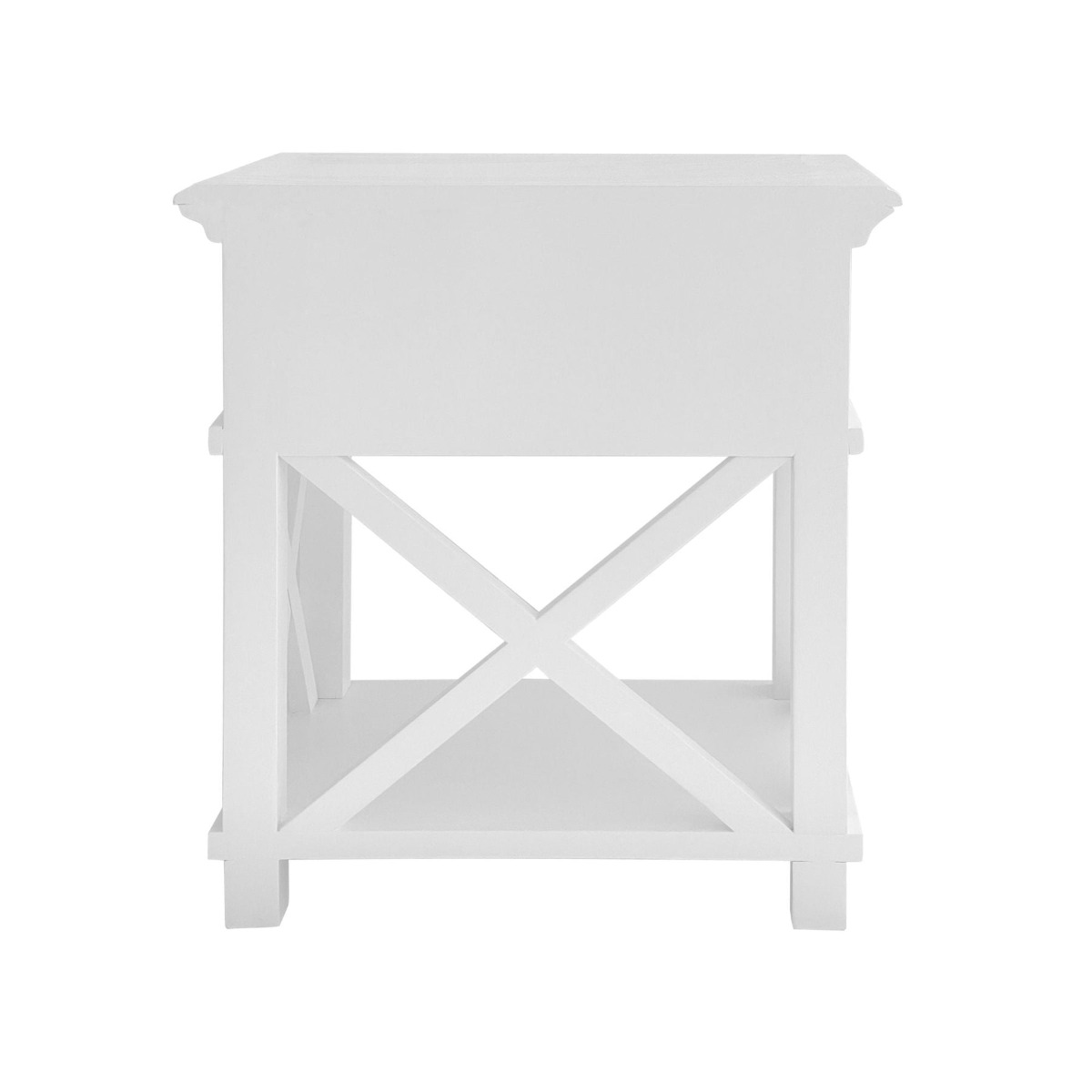 Sorrento Hamptons Bedside Table W/Drawer White, W 60cm D 40cm H 65cm (RRP $499) - Image 8