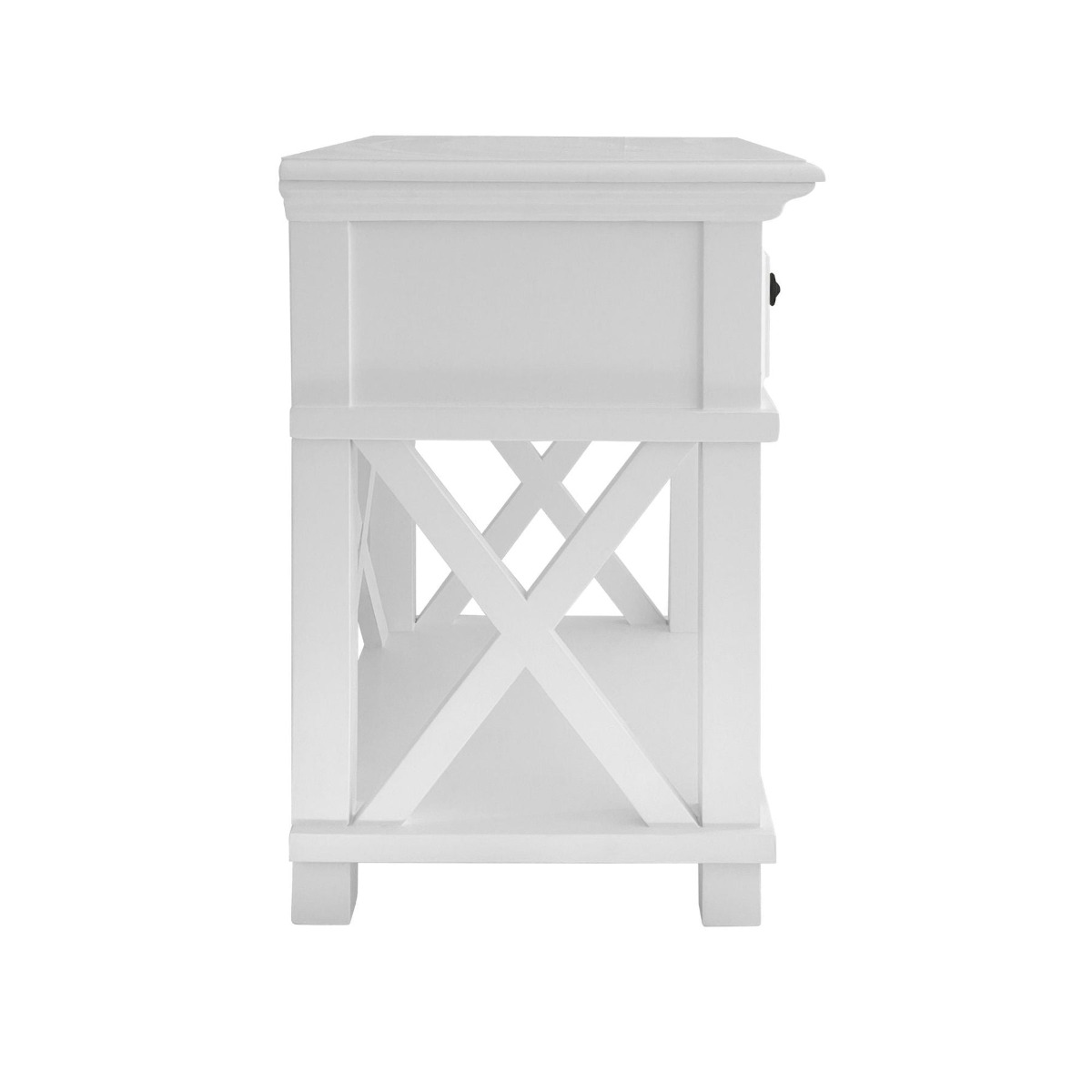 Sorrento Hamptons Bedside Table W/Drawer White, W 60cm D 40cm H 65cm (RRP $499) - Image 9