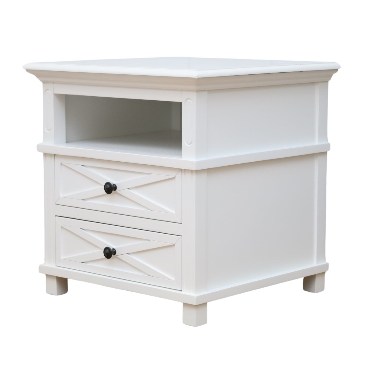 Sorrento Hamptons Medium 2 Drawer Bedside Table White, W 65cm D 60cm H 65cm (RRP $799) - Image 28