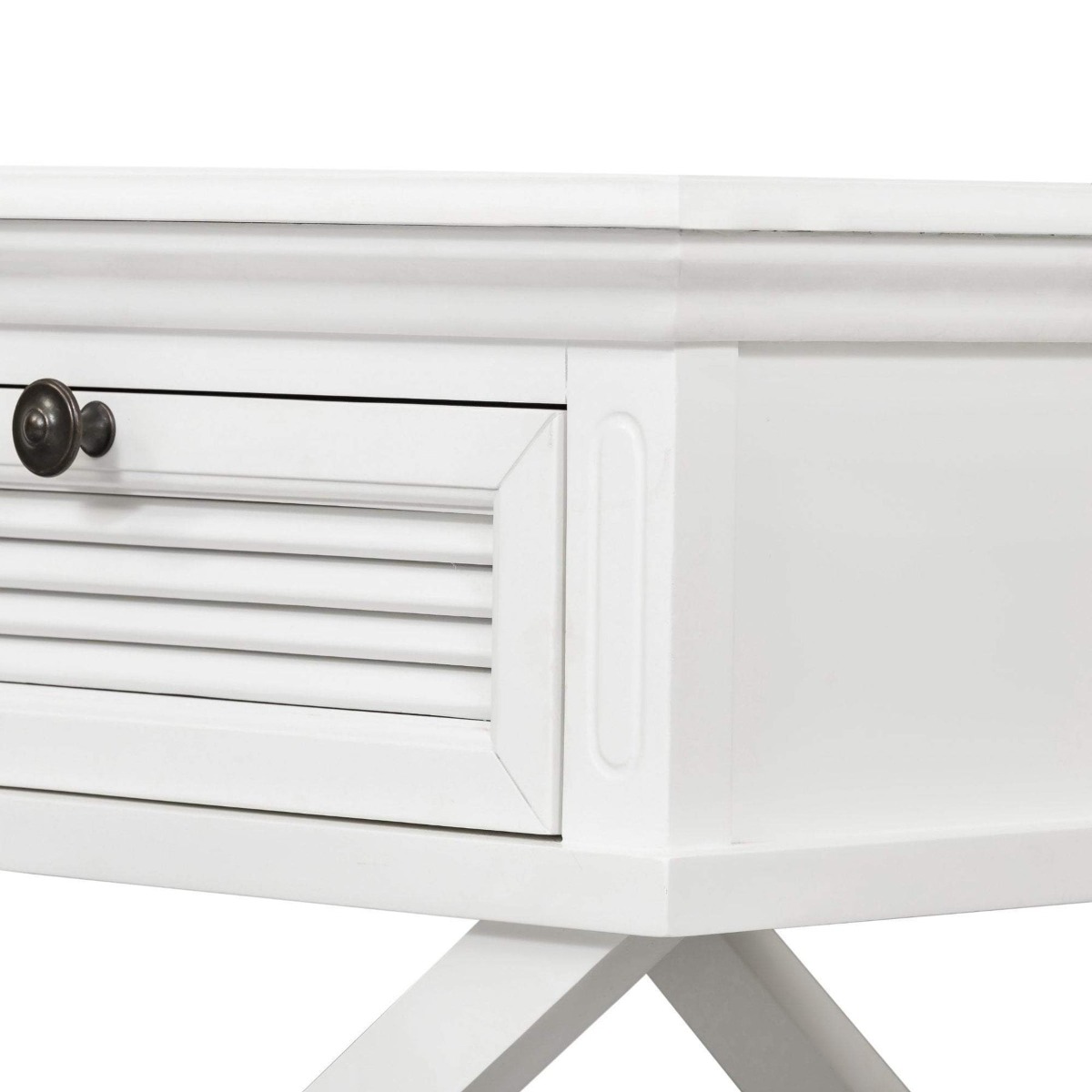Sorrento Hamptons Bedside Table W/Drawer Black, W 60cm D 40cm H 65cm (RRP $499) - Image 4