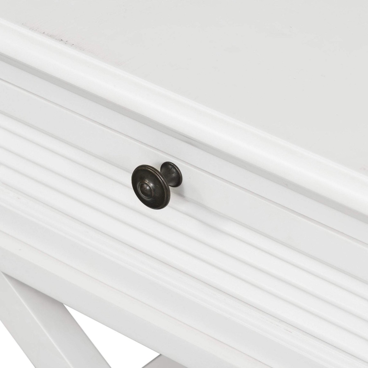 Sorrento Hamptons Bedside Table W/Drawer Black, W 60cm D 40cm H 65cm (RRP $499) - Image 6