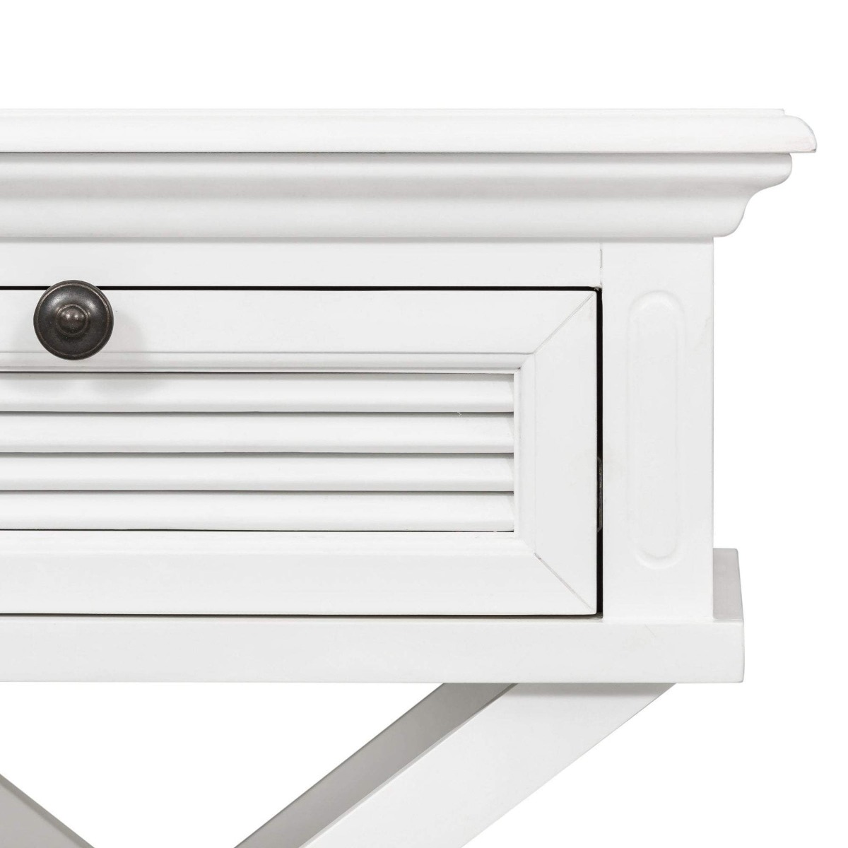 Sorrento Hamptons Bedside Table W/Drawer Black, W 60cm D 40cm H 65cm (RRP $499) - Image 7