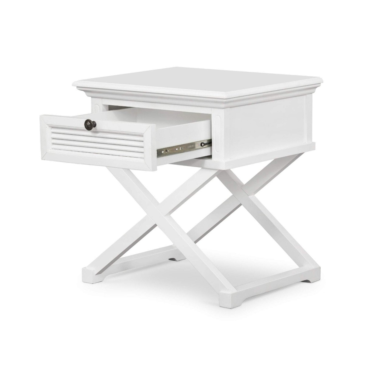 Sorrento Hamptons Bedside Table W/Drawer Black, W 60cm D 40cm H 65cm (RRP $499) - Image 8