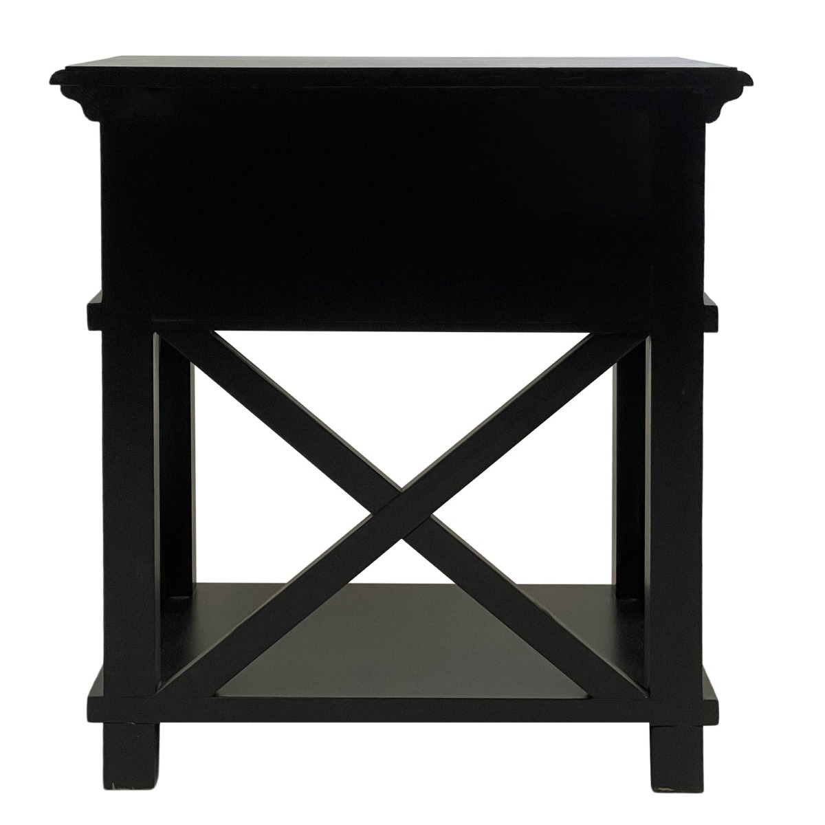 Sorrento Hamptons Bedside Table W/Drawer Black, W 60cm D 40cm H 65cm (RRP $499) - Image 18