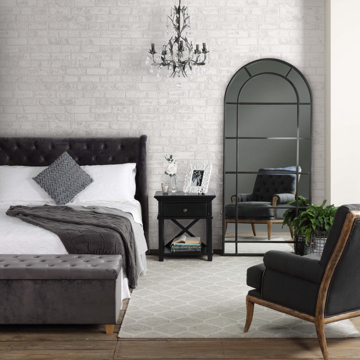 Sorrento Hamptons Bedside Table W/Drawer Black, W 60cm D 40cm H 65cm (RRP $499) - Image 22