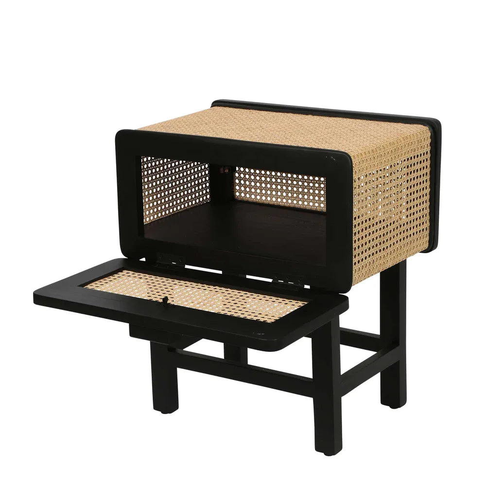 Zoe Bedside Table Black, W 50cm x D 38cm x H 56cm (RRP $639) - Image 5
