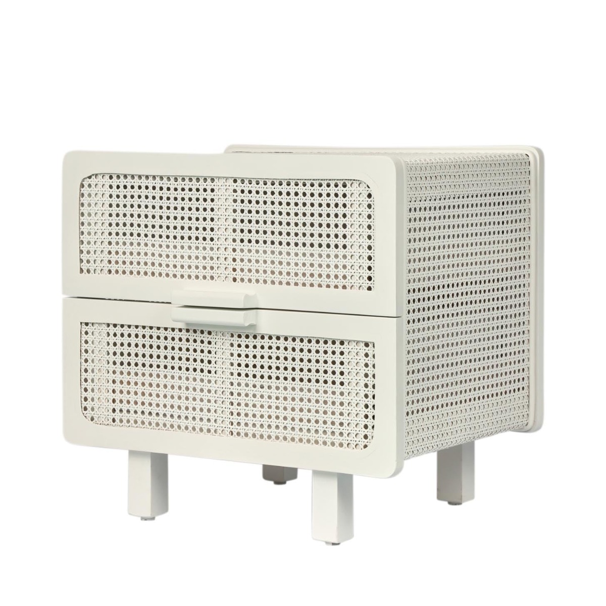 Hayme Bedside Table Chalk Off White, W 55cm x D 43cm x H 50cm (RRP $775) - Image 2