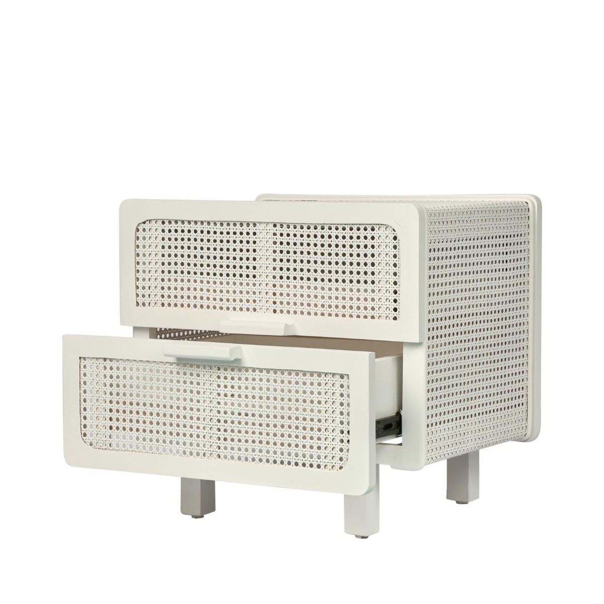 Hayme Bedside Table Chalk Off White, W 55cm x D 43cm x H 50cm (RRP $775) - Image 3