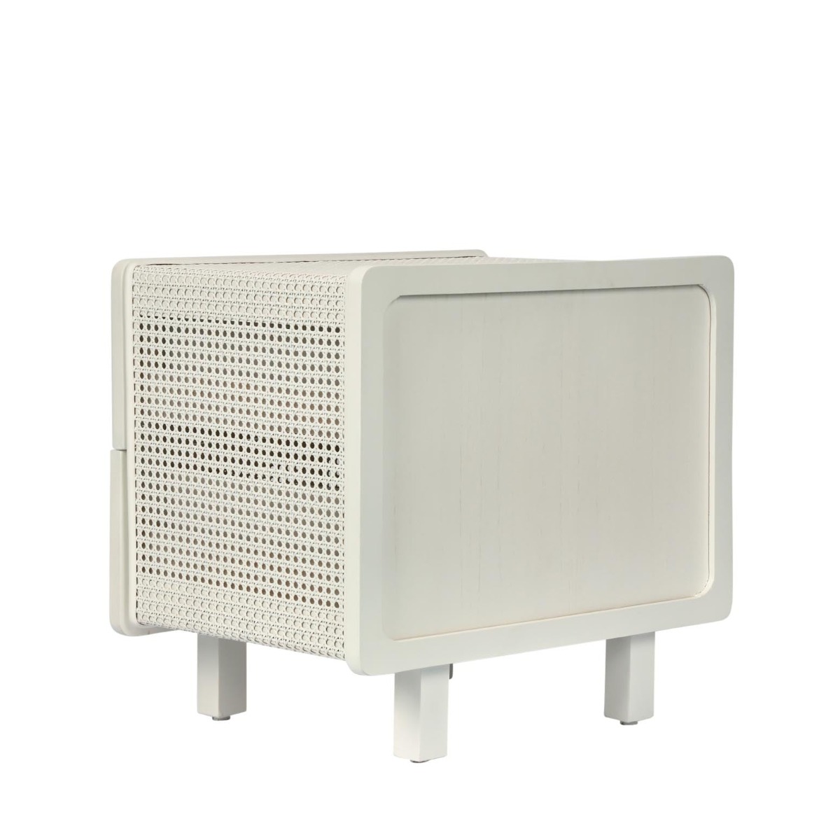 Hayme Bedside Table Chalk Off White, W 55cm x D 43cm x H 50cm (RRP $775) - Image 4