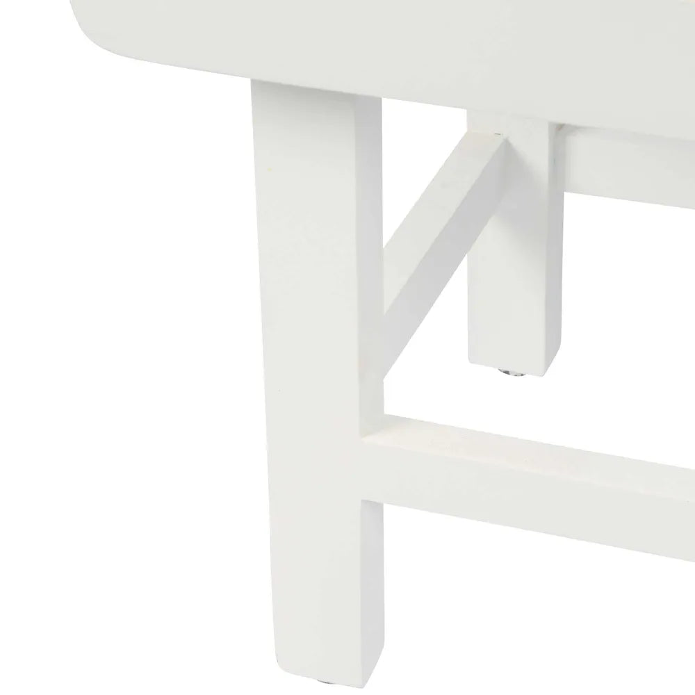 Zoe Bedside Table Chalk Off White, W 50cm x D 38cm x H 56cm (RRP $639) - Image 2