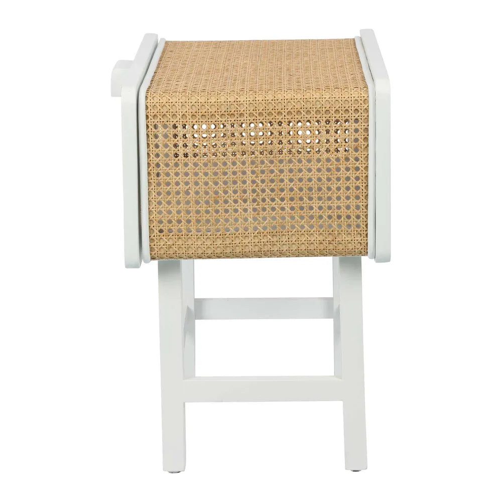 Zoe Bedside Table Chalk Off White, W 50cm x D 38cm x H 56cm (RRP $639) - Image 3