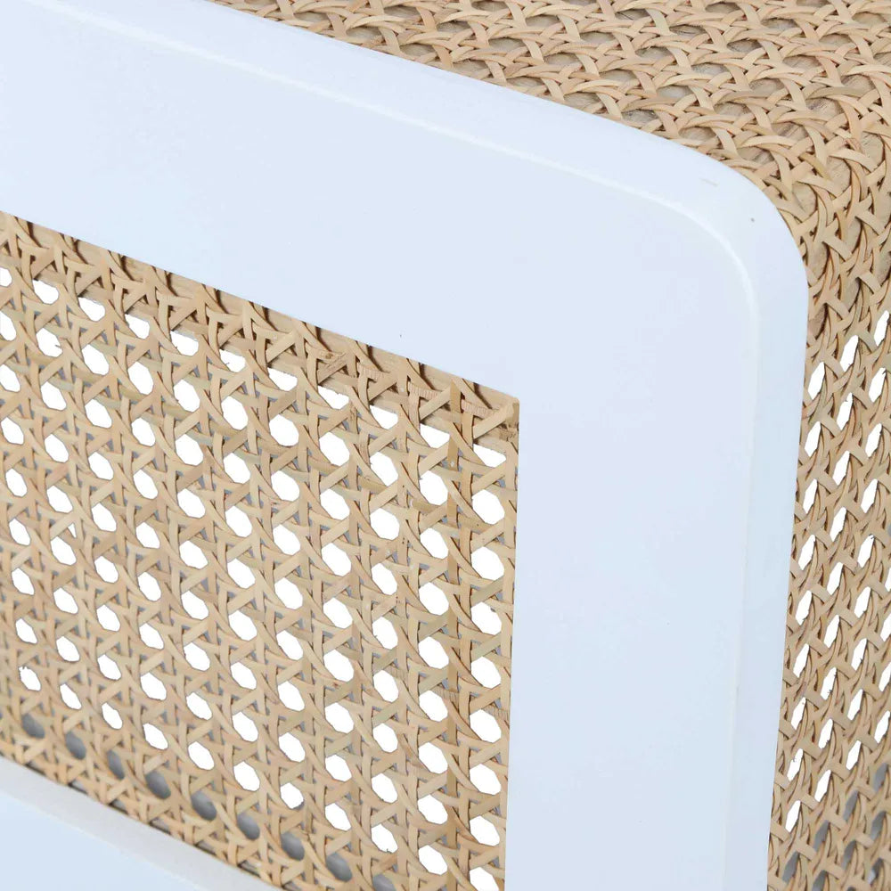 Zoe Bedside Table Chalk Off White, W 50cm x D 38cm x H 56cm (RRP $639) - Image 4