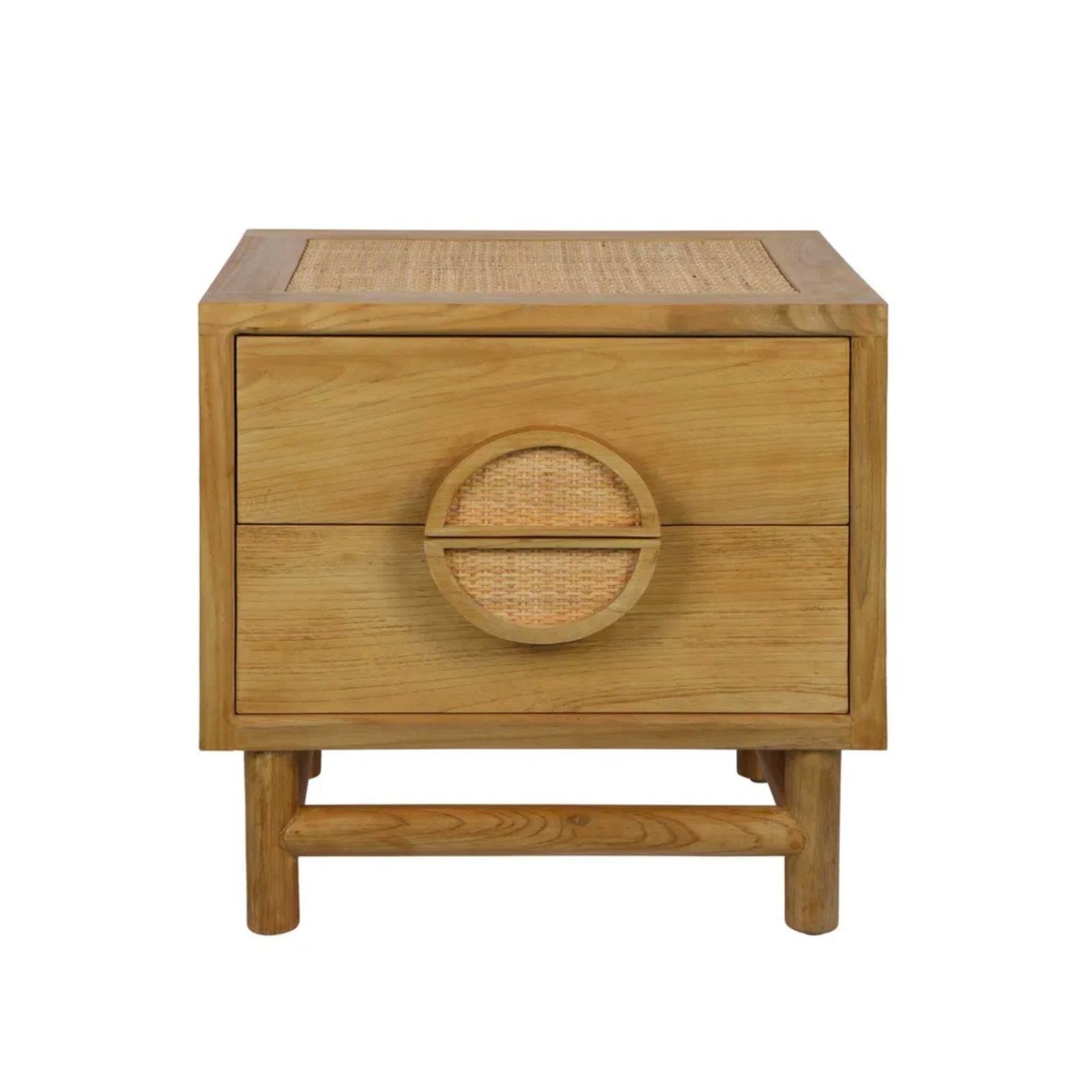 Rondo Bedside Natural, W 50cm D 44cm H 51cm (RRP $790)
