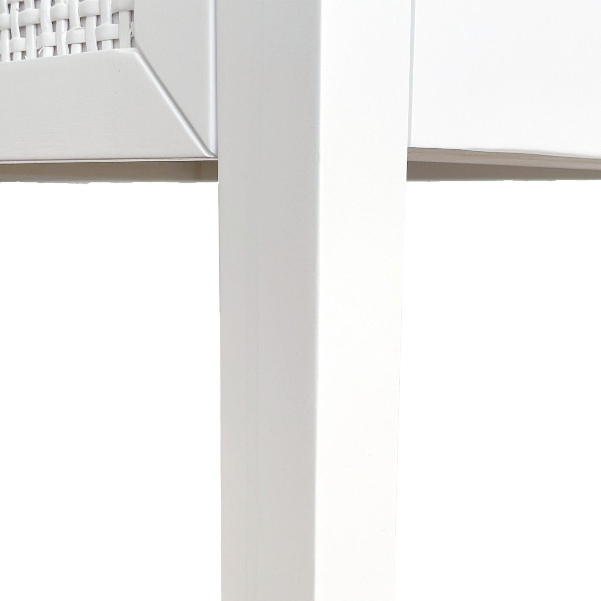 Santorini Hamptons 3 Drawer Timber/Rattan Dresser White, W 100cm D 45cm H 85cm (RRP $1199) - Image 6