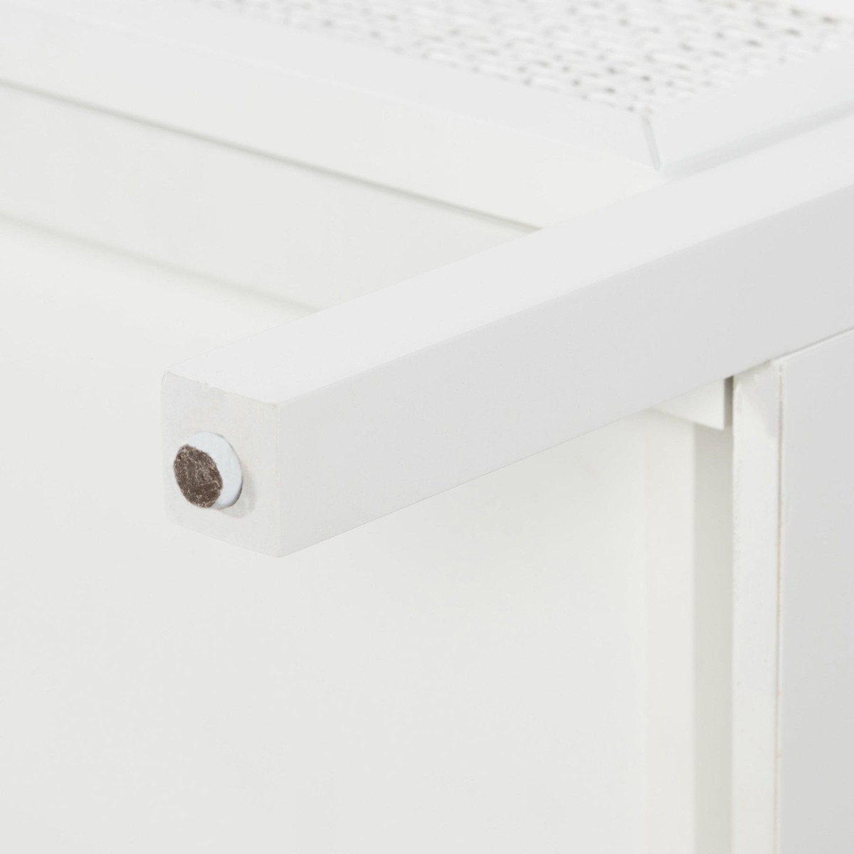 Santorini Hamptons 3 Drawer Timber/Rattan Dresser White, W 100cm D 45cm H 85cm (RRP $1199) - Image 9